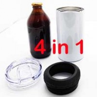 4 in 1 Stainless Steel Double Wall Tumbler and PREMIUM BOTTLE STUBBY Cooler for Dye Sublimation