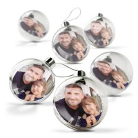 Sublimation ink Blank Double Side Metal Sheet Christmas Baubles Transparent 83mm Diameter