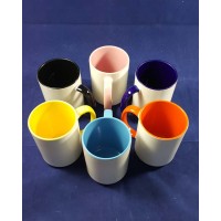 Inner Color & Color Handle Ceramic 15oz Mug with gift box for DYE SUBLIMATION INK