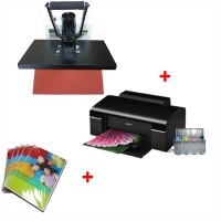HEAT PRESS MACHINE 38x38 cm + Printer (Sublimation ink included) + Sublimation paper