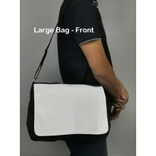 Black Shoulder Bag with white polyester Large 37x28cm