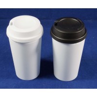 Blank Sublimation polymer Coffee Double Wall Tumblers sippy lids 3D Sublimation tapered Mug 380ml 