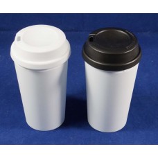 Blank Sublimation polymer Coffee Double Wall Tumblers sippy lids 3D Sublimation tapered Mug 380ml 