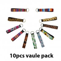 Blank Neoprene Key Chain with Metal Ring(10pcs Value Pack) for Sublimation Printing Heat Pressing