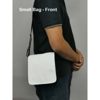 Black Shoulder Bag with white polyester Small 21x19cm