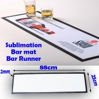 Bar Runners / Bar Mats with Black Edge Dye Sublimation ink Heat Press Transfer 88x25cm