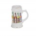German Beer Stein with Gold Rim for Dye Sublimation - 22oz - Dishwasher Proof