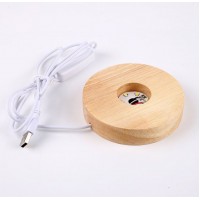 USB powered LED light with wood base