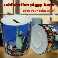 Ceramic porcelain Piggy Bank for Dye Sublimation ink Heat press